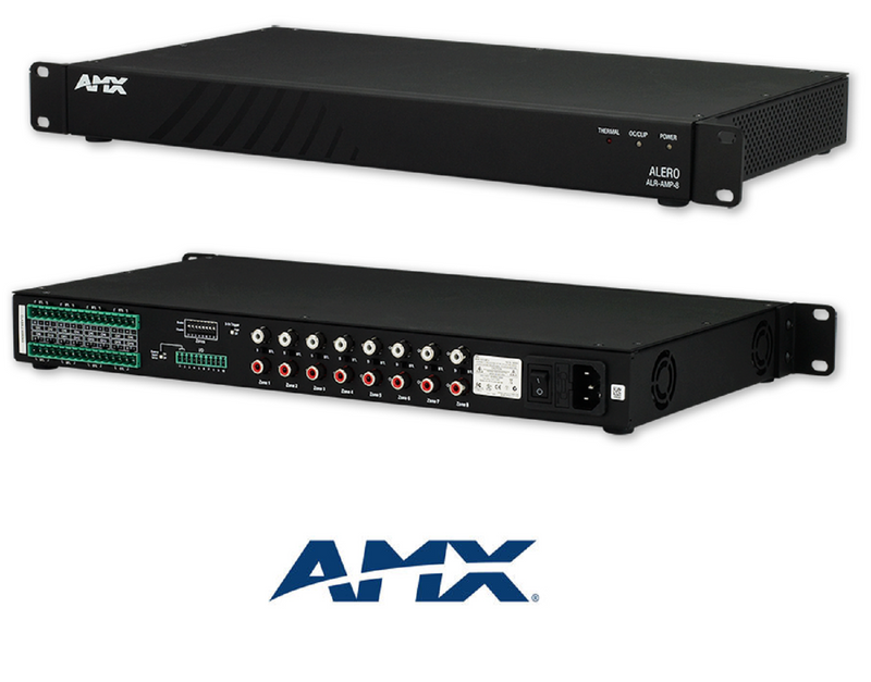 AMX Alero by Harman 8 Zone Power Amplifier (Alero ALR-AMP-8) 16 Distribution Channels of True Audophile Quality Sound and Highly Efficient, Hear-Dissipating Class D Power Amplification