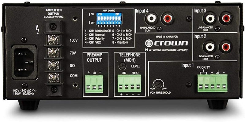 Crown 160MA Four-input, 60-Watt Mixer/Amplifier