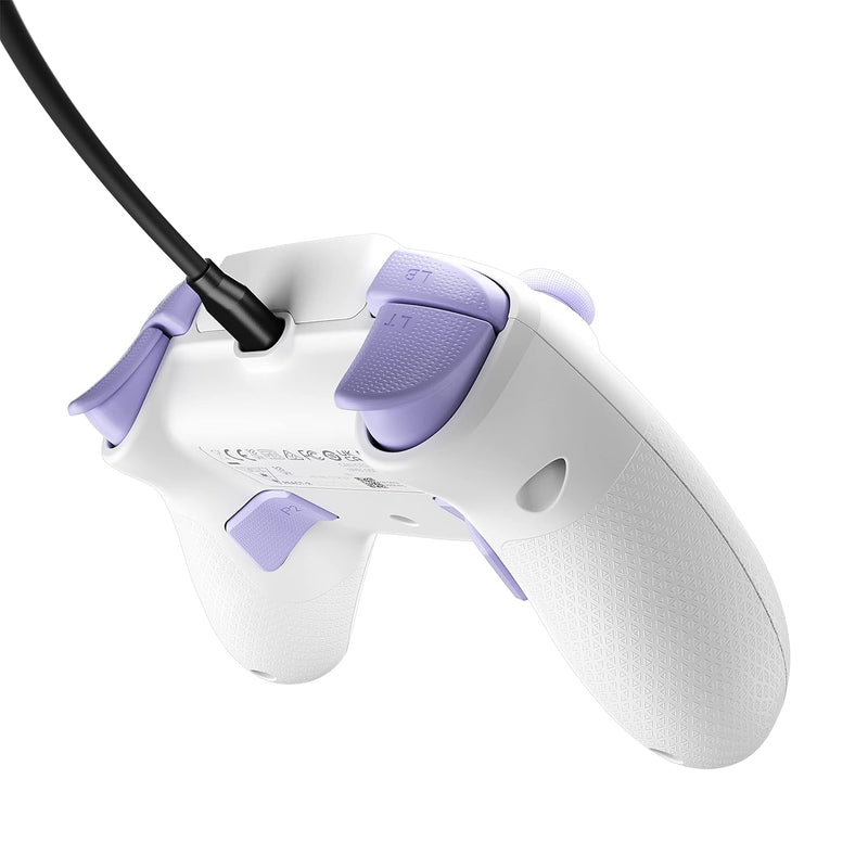 Turtle Beach REACT-R Wired Game Controller – Officially Licensed for Xbox Series X & S, Xbox One, and Windows 10|11 PC’s – White & Purple