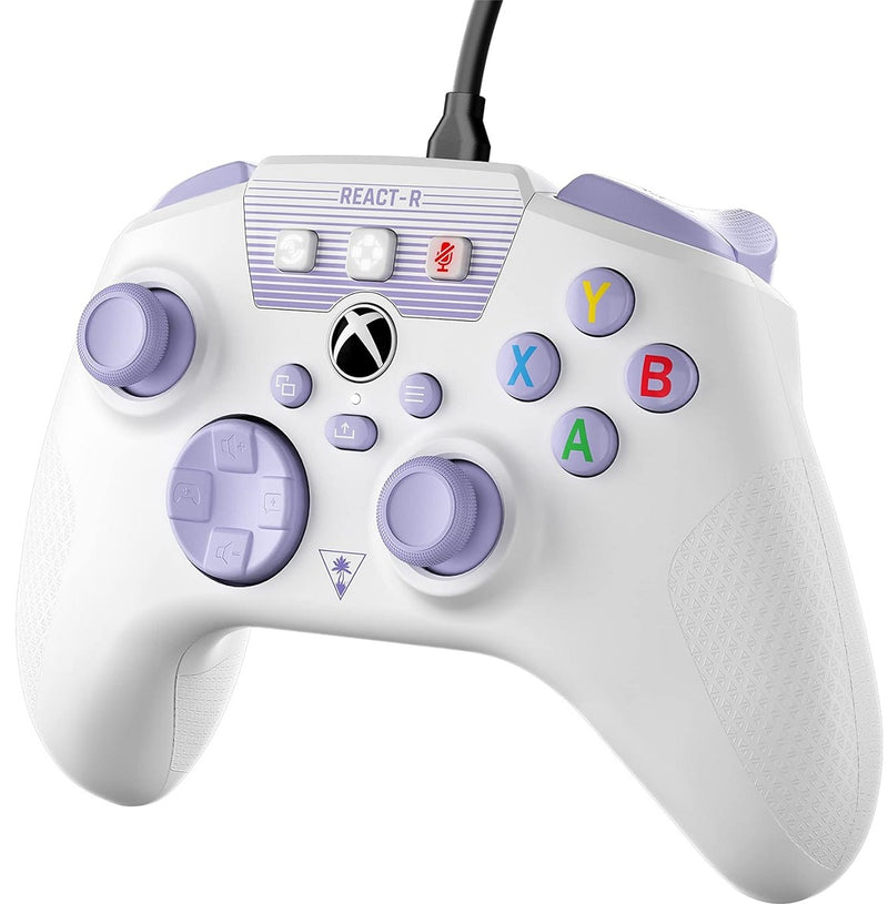 Turtle Beach REACT-R Wired Game Controller – Officially Licensed for Xbox Series X & S, Xbox One, and Windows 10|11 PC’s – White & Purple