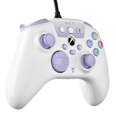 Turtle Beach REACT-R Wired Game Controller – Officially Licensed for Xbox Series X & S, Xbox One, and Windows 10|11 PC’s – White & Purple