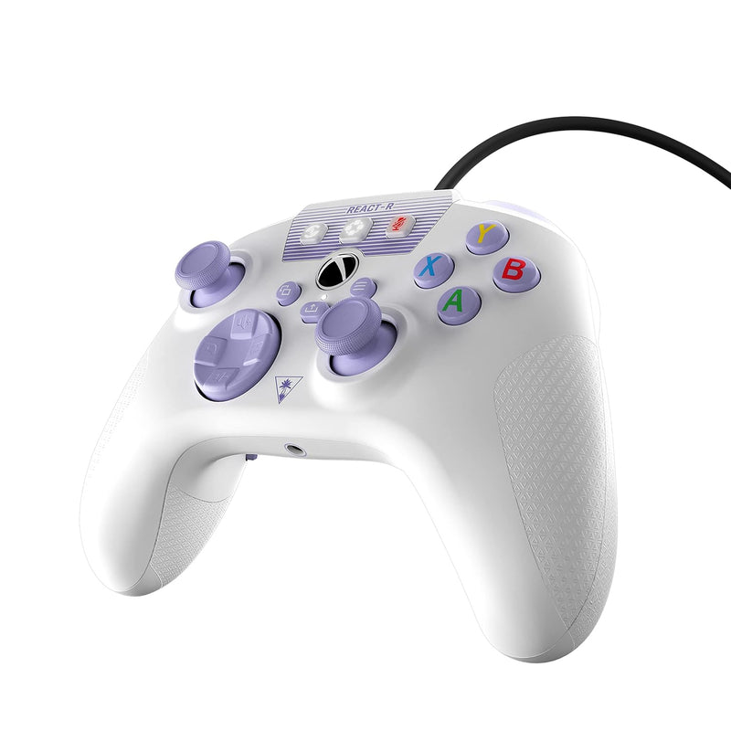 Turtle Beach REACT-R Wired Game Controller – Officially Licensed for Xbox Series X & S, Xbox One, and Windows 10|11 PC’s – White & Purple