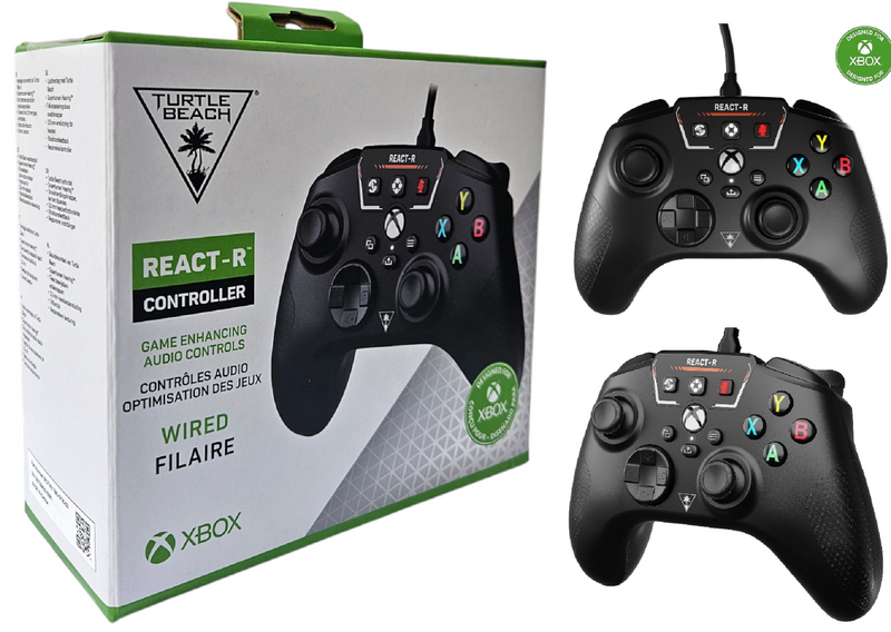 Turtle Beach REACT-R Wired Game Controller – Officially Licensed for Xbox Series X & S, Xbox One, and Windows 10|11 PC’s – Black