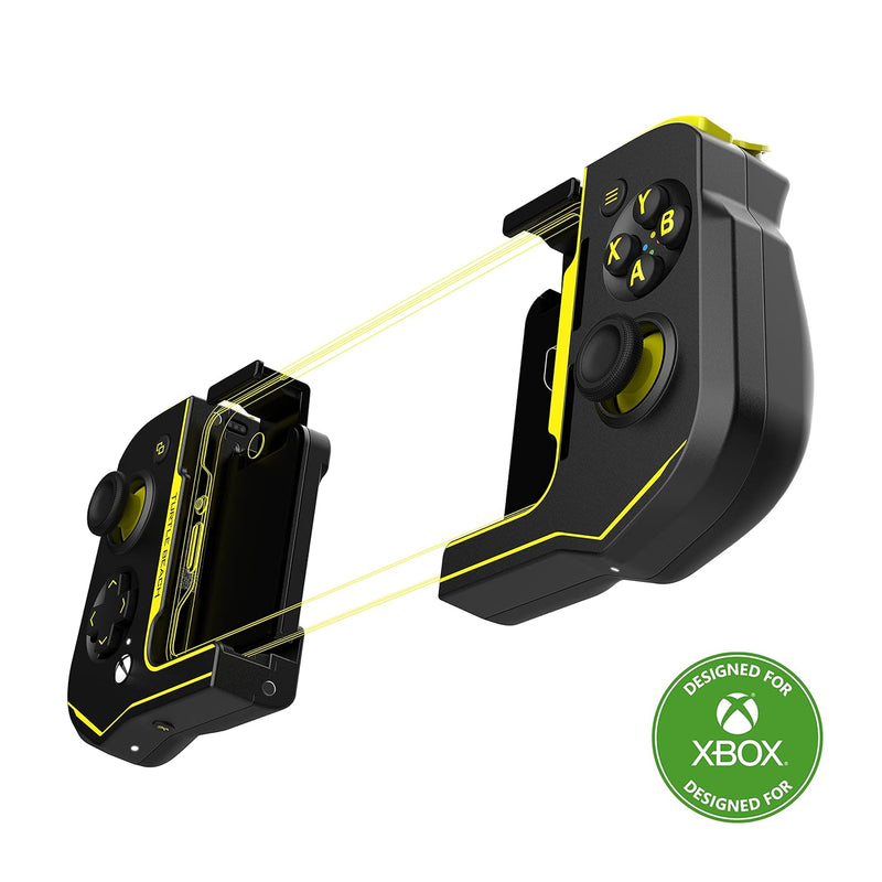 Turtle Beach Atom Mobile Game Controller with Bluetooth for Cloud Gaming on Xbox Game Pass with Android Mobile Devices - Compact Shape & Console Style Controls – Black/Yellow