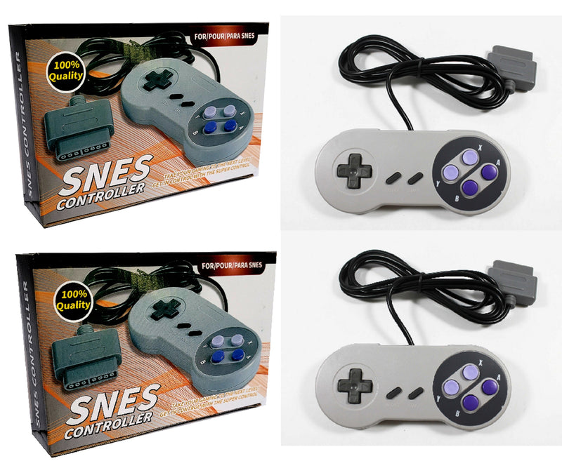 Two 2 Controllers Bundle Compatible with Super Nintendo SNES Pack Of 2