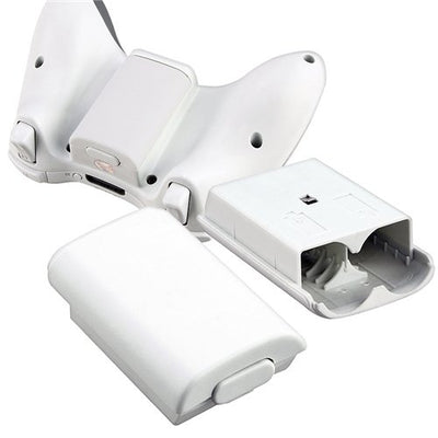 GTMax Black Controller Battery Cover + White Controller Battery Cover for Microsoft Xbox 360