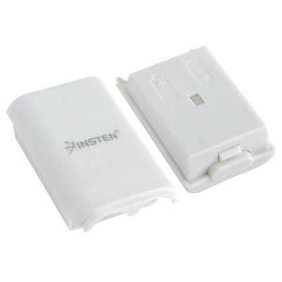 GTMax Black Controller Battery Cover + White Controller Battery Cover for Microsoft Xbox 360