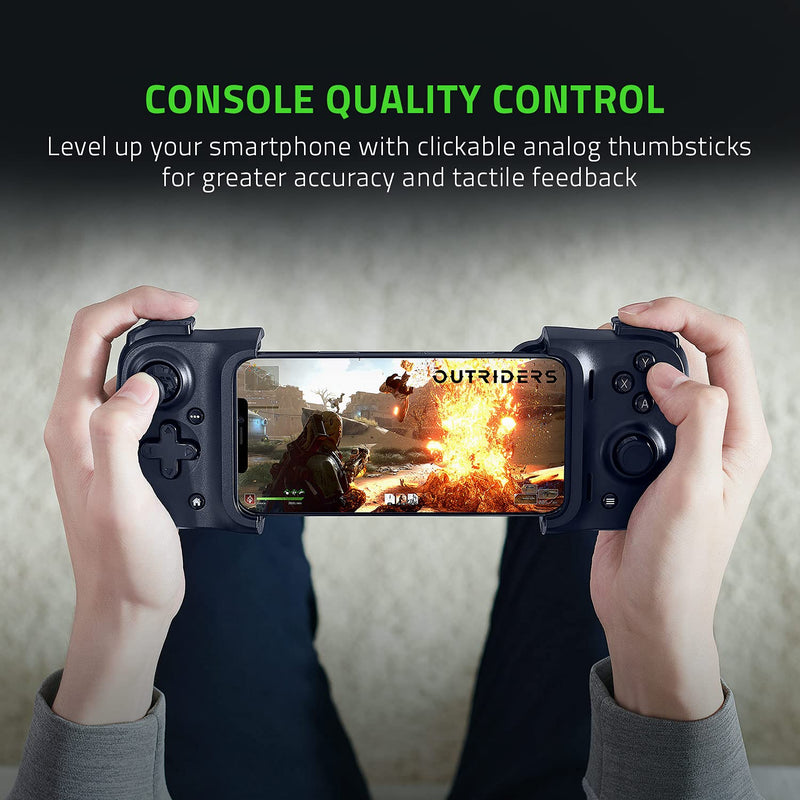 Razer Kishi Mobile Game Controller / Gamepad for iPhone iOS: Works with most iPhones – iPhone X, 11, 12 - Apple Arcade, Amazon Luna, Google Stadia - Lightning Port Passthrough - MFi Certified Refurbished