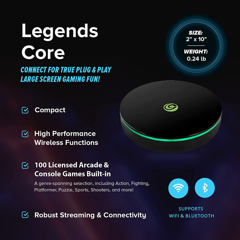 Legends Gamer Mini, Table Top Arcade Game Machine, Home Arcade, Classic Retro Video Games, 100 Licensed Arcade & Console Games, Includes Action Fighting Puzzle Sports & More, WiFi Connectivity