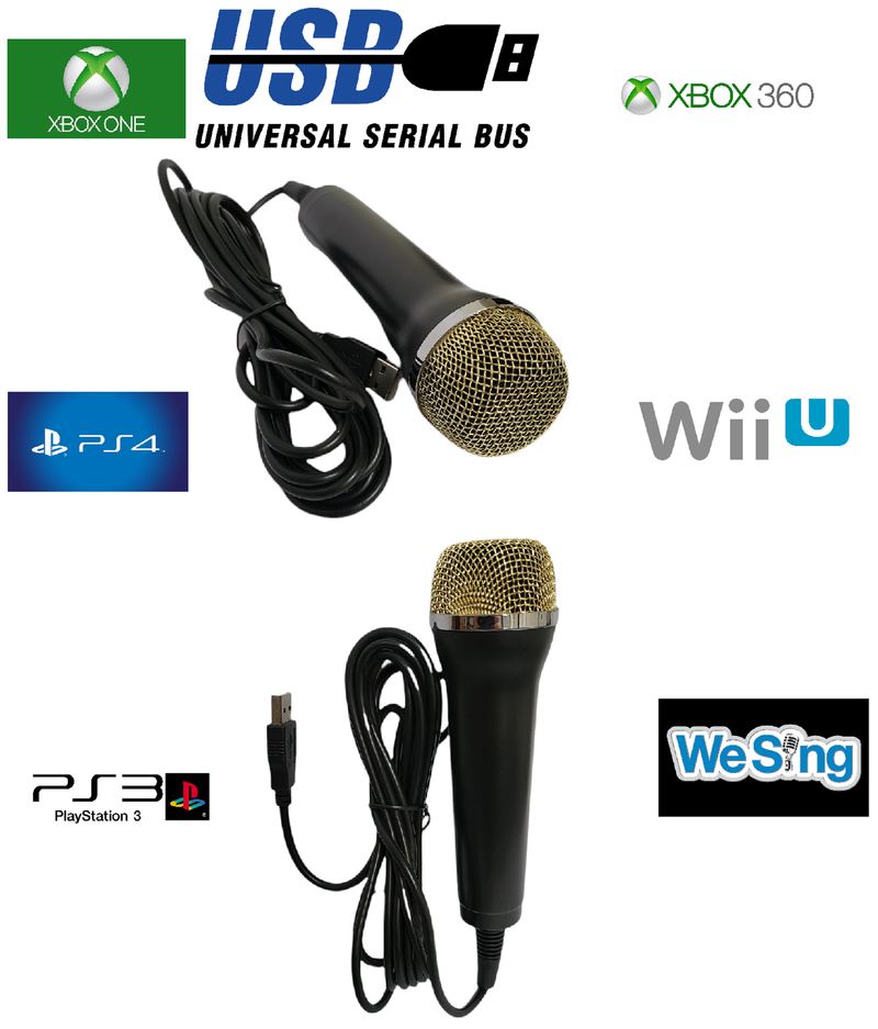 USB Gold Microphone (PS3 - PS4 - Xbox 360 - Xbox One-Wii U) We sing "Generic"
